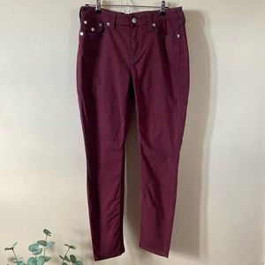 Women’s Slim Fit Jeans in Burgundy